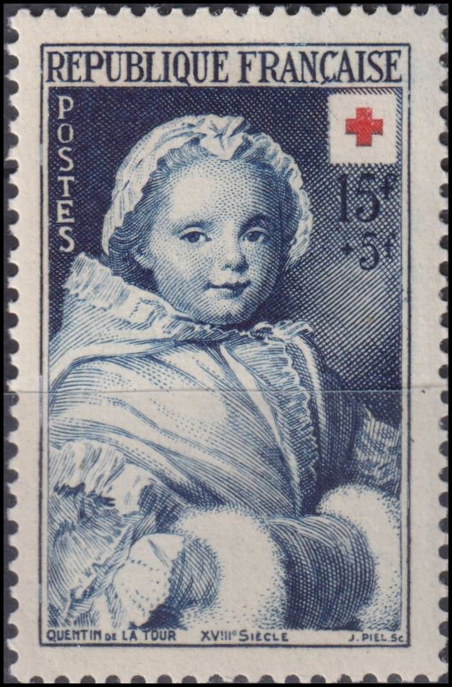 Timbre France 1951 n° 915 – Portrait de Nicole Ricard