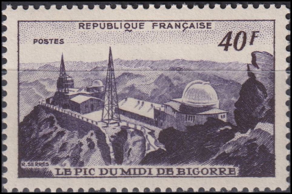 Timbre France 1951 n° 916 – Pic du Midi de Bigorre et observatoire