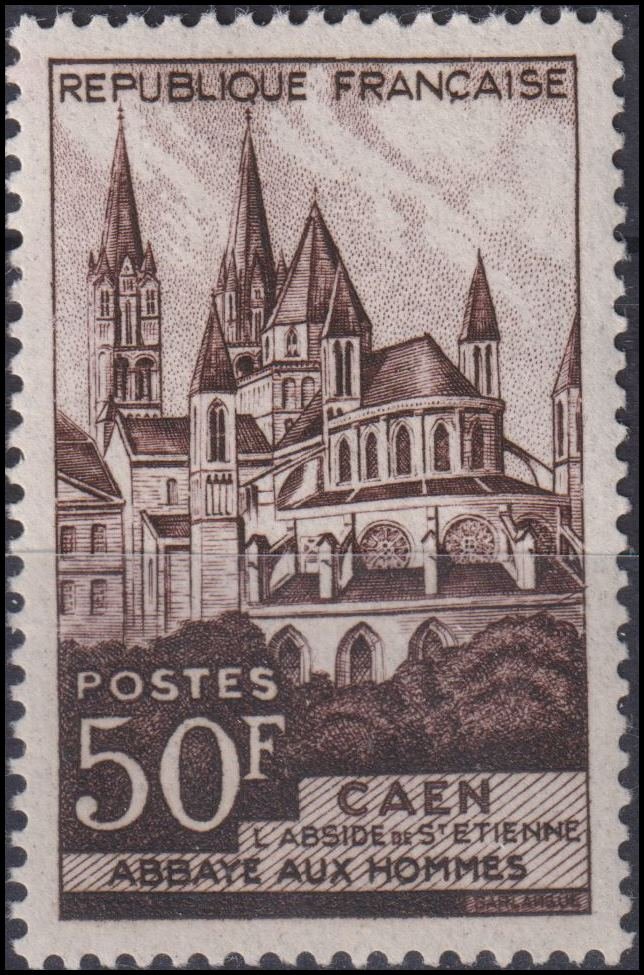 Timbre France 1951 n° 917 – Abbaye aux Hommes, à Caen