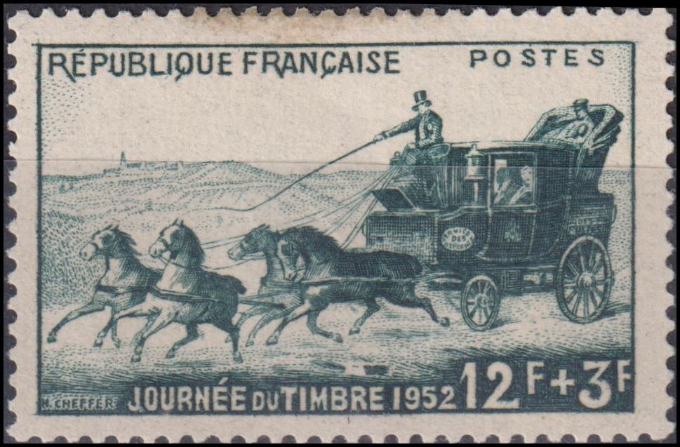 Timbre France 1952 n° 919 – Malle-Poste