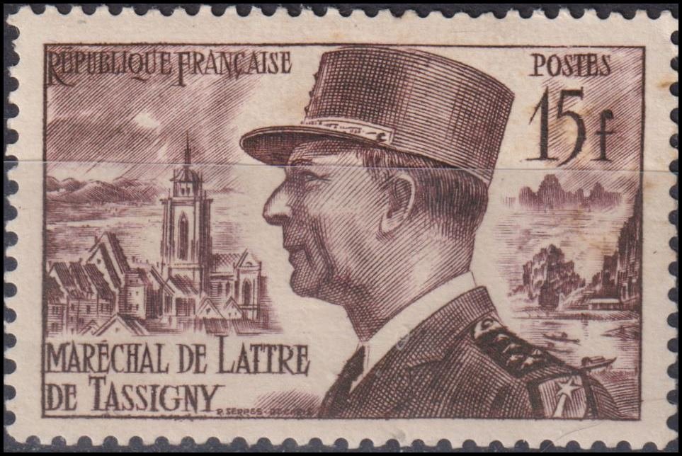 Timbre France 1952 n° 920 – Marechal De Lattre de Tassigny (1889-1952)