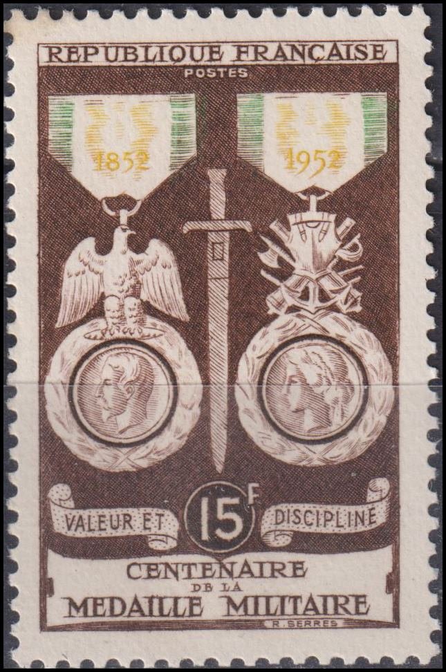 Timbre France 1952 n° 927 – Médaille militaire