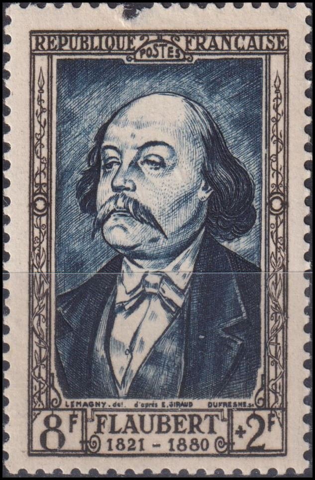 Timbre France 1952 n° 930 – Gustave Flaubert (1821-1880)