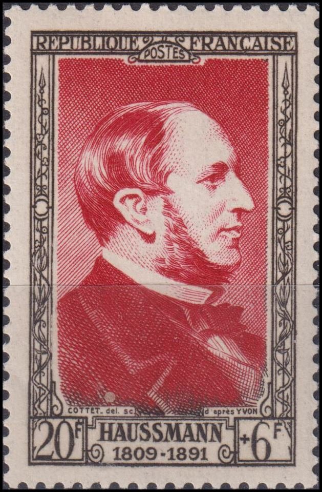 Timbre France 1952 n° 934 – Georges Eugène Haussmann (1809-1891)