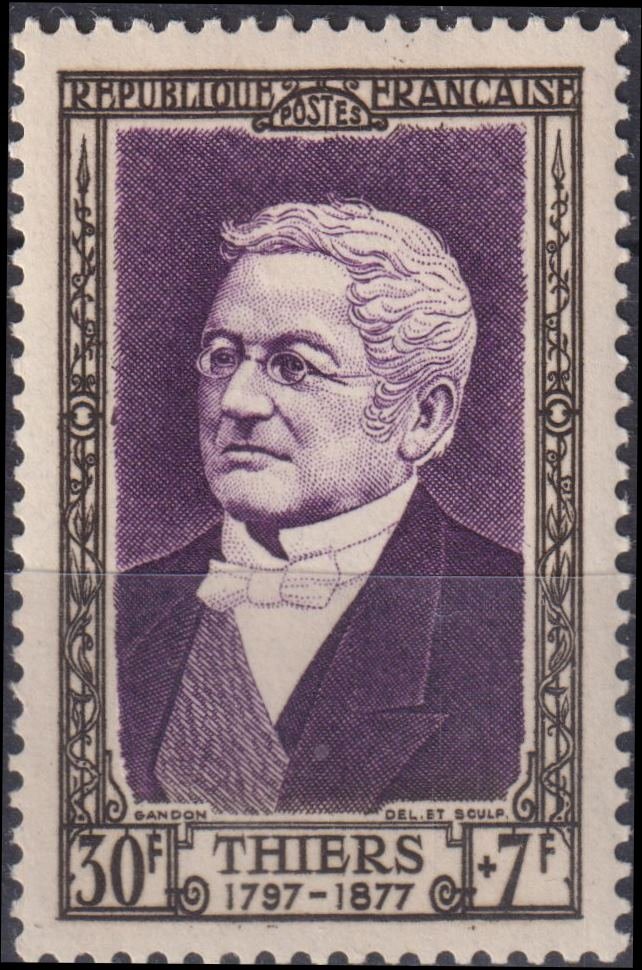 Timbre France 1952 n° 935 – Adolphe Thiers (1797-1877)