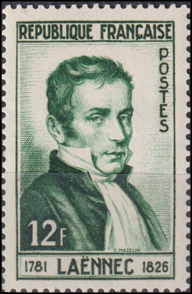 Timbre France 1952 n° 936 – Dr René Laënnec (1781-1826)