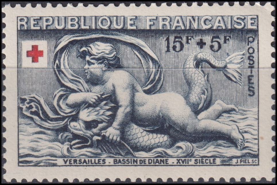 Timbre France 1952 n° 937 – Motifs du bassin de Diane, Versailles