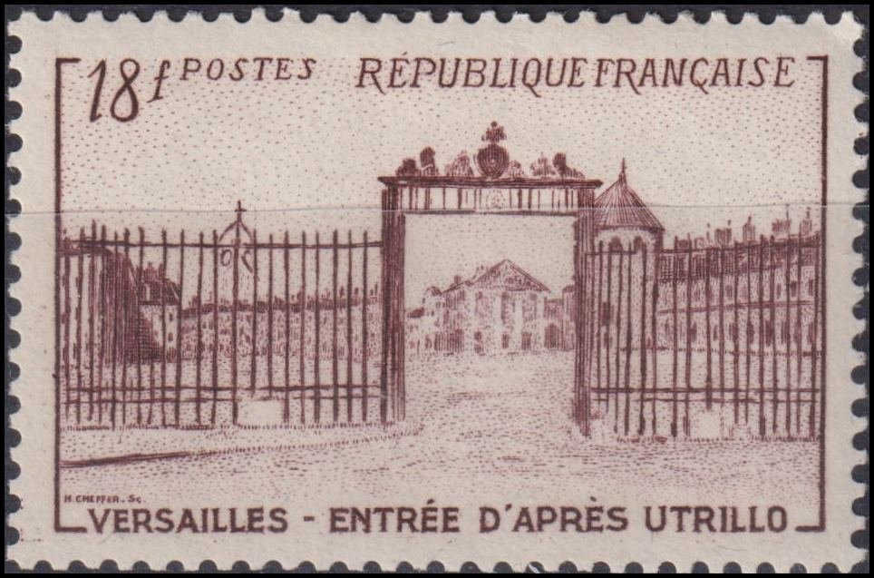 Timbre France 1952 n° 939 – Grille d'entrée du château de Versailles