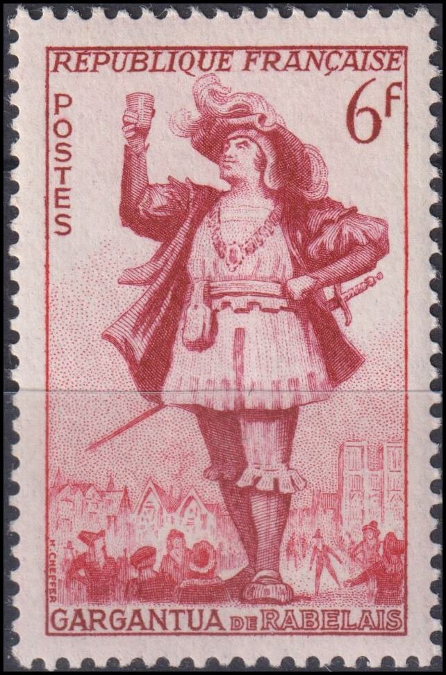 Timbre France 1953 n° 943 – Gargantua de Rabelais