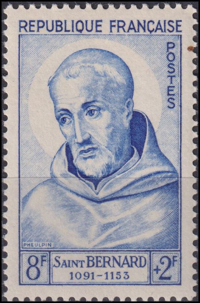 Timbre France 1953 n° 945 – Saint-Bernard (1091-1153)