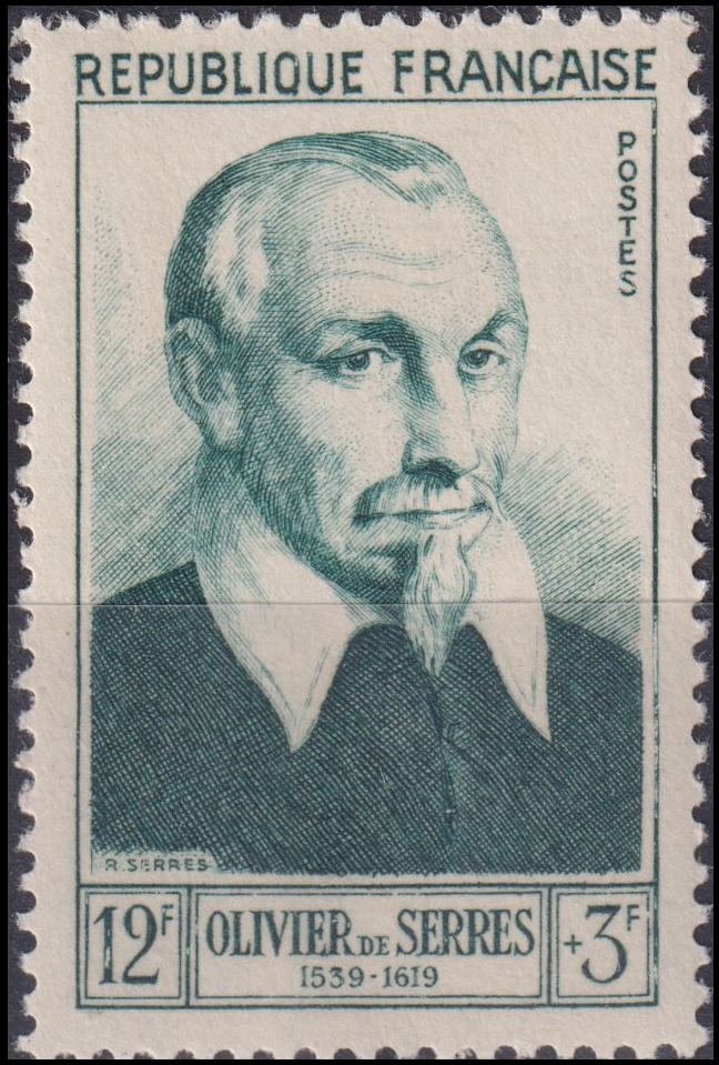 Timbre France 1953 n° 946 – Olivier de Serres (1539-1619)