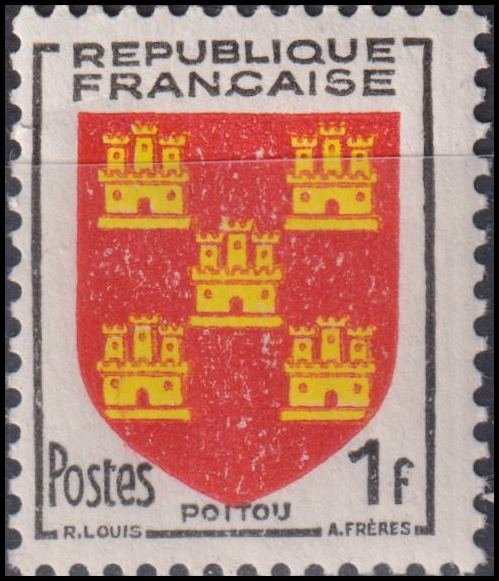 Timbre France 1953 n° 952 – Armoiries : Poitou