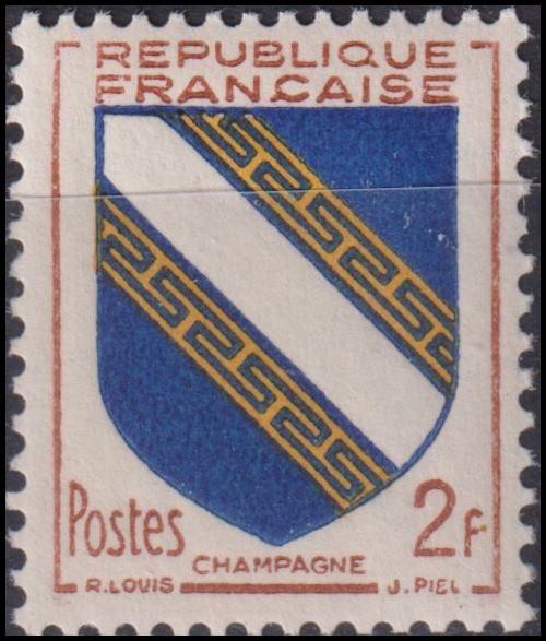 Timbre France 1953 n° 953 – Armoiries : Champagne