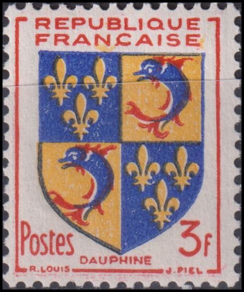 Timbre France 1953 n° 954 – Armoiries : Dauphiné