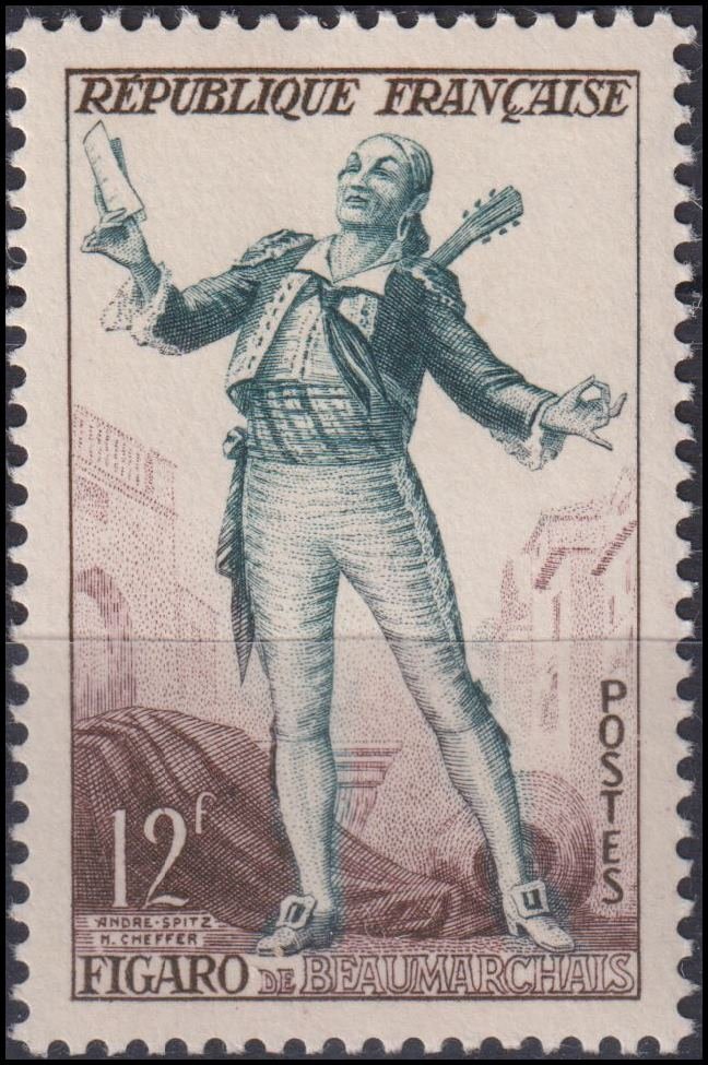 Timbre France 1953 n° 957 – Figaro de Beaumarchais