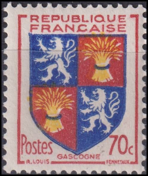 Timbre France 1953 n° 958 – Armoiries : Gascogne