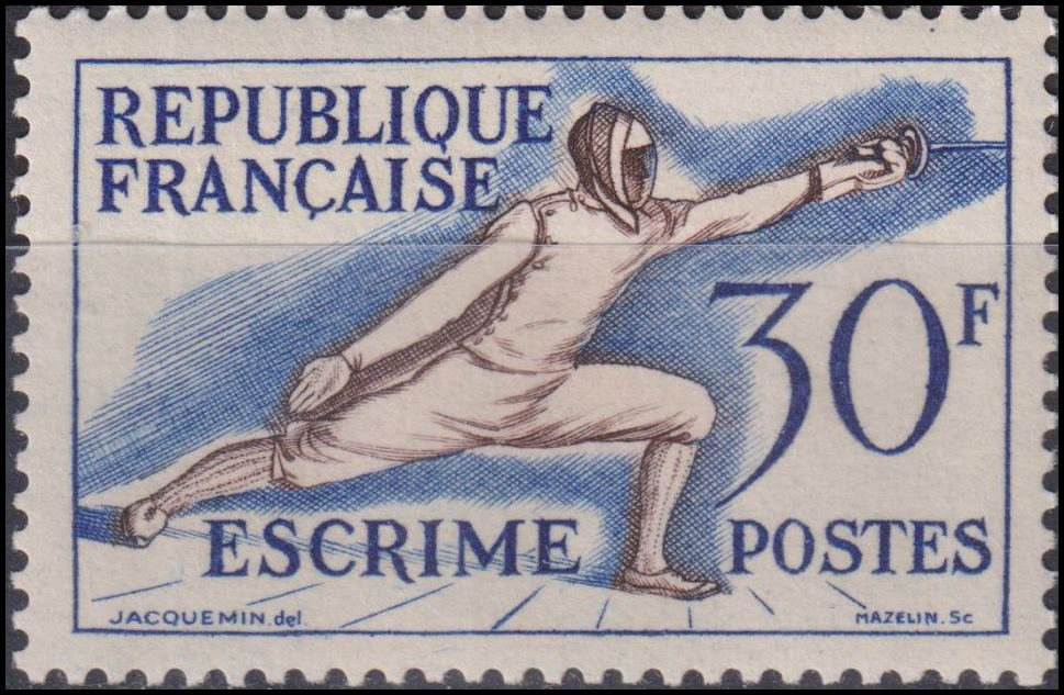 Timbre France 1953 n° 962 – Escrime