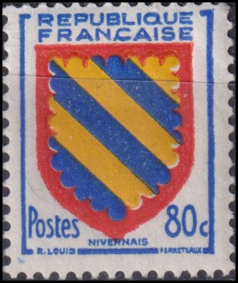 Timbre France 1954 n° 1001 – Armoiries : Nivernais