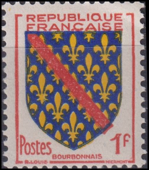 Timbre France 1954 n° 1002 – Armoiries : Bourdonnais