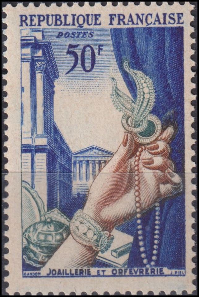 Timbre France 1954 n° 973 – Joaillerie, orfèvrerie et la Madeleine