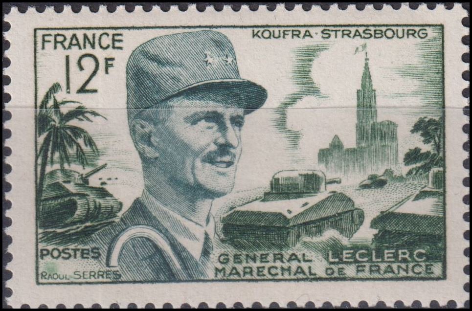 Timbre France 1954 n° 984 – Général Leclerc, Maréchal de France