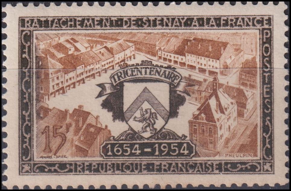 Timbre France 1954 n° 987 – Rattachement de Stenay