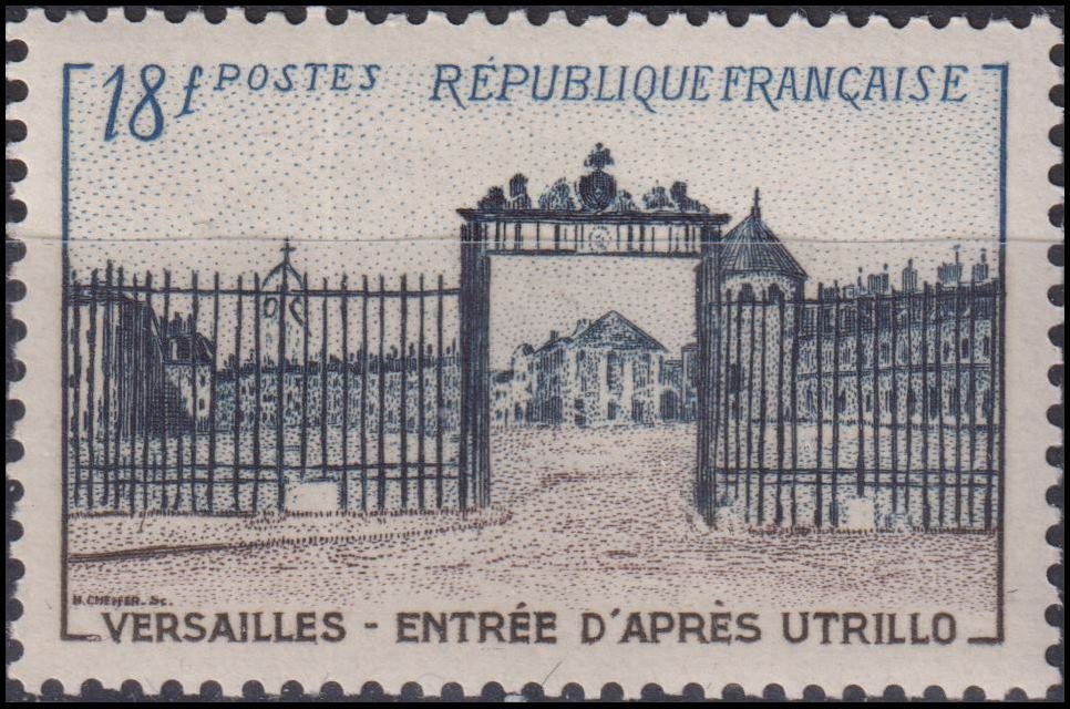 Timbre France 1954 n° 988 – Grille d'entrée du château de Versailles