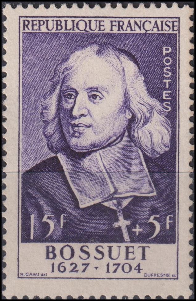Timbre France 1954 n° 990 – Jacques-Benigne Bossuet (1627-1704)