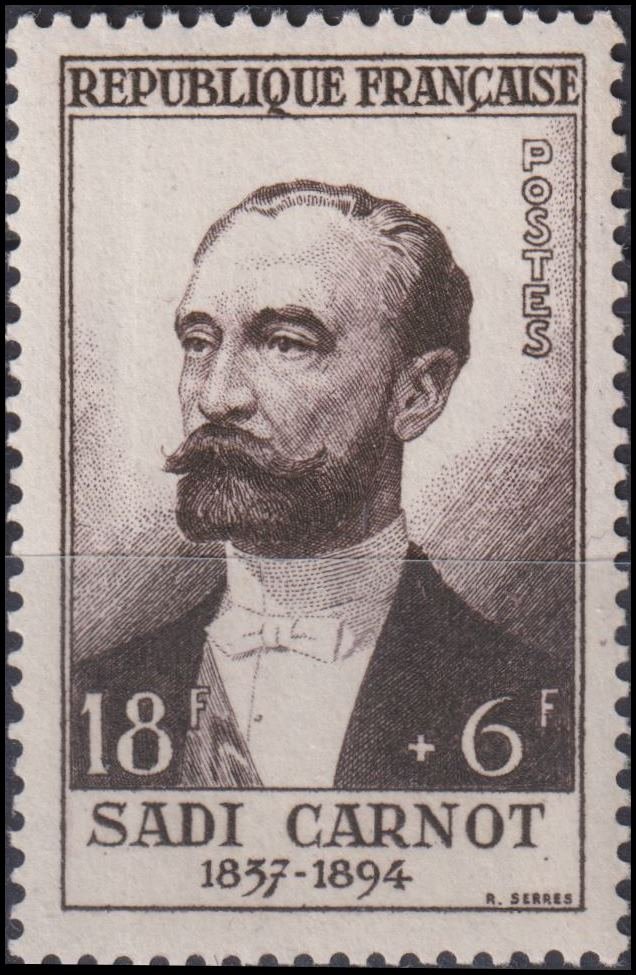 Timbre France 1954 n° 991 – Marie-François Sadi Carnot (1837-1894)