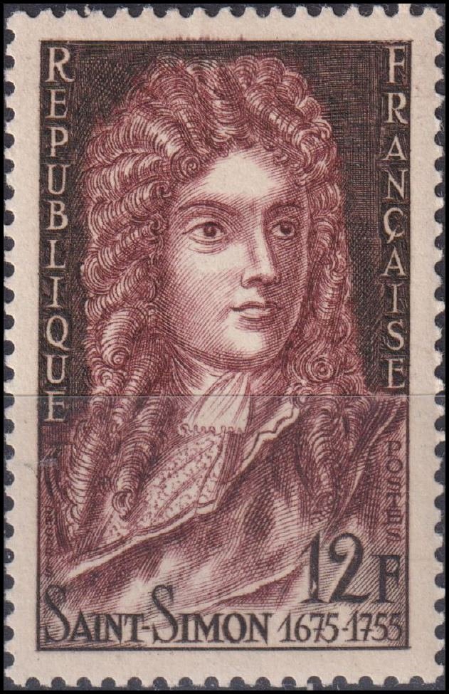 Timbre France 1955 n° 1008 – Louis Rouvroy duc de Saint-Simon (1675-1755)