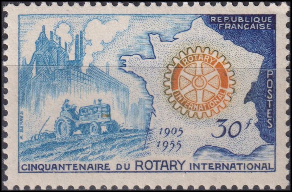Timbre France 1955 n° 1009 – Rotary International