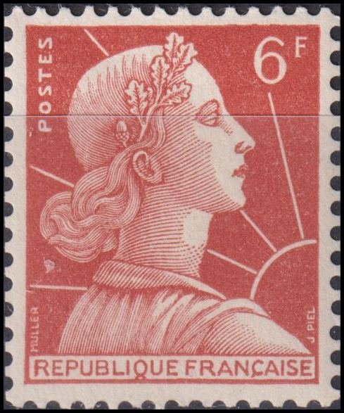 Timbre France 1955 n° 1009A – Marianne de Muller