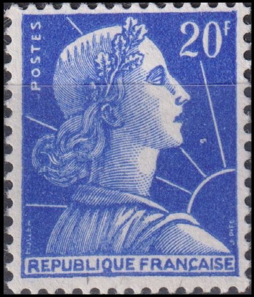 Timbre France 1955 n° 1011B – Marianne de Muller