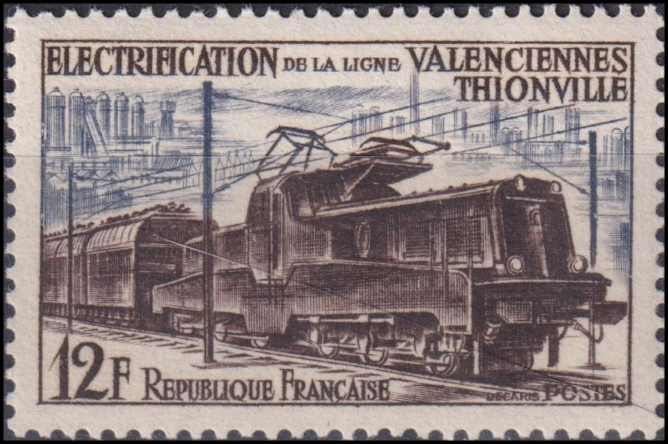 Timbre France 1955 n° 1024 – Locomotive Alsthom