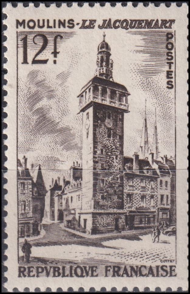 Timbre France 1955 n° 1025 – Jacquemart de moulins