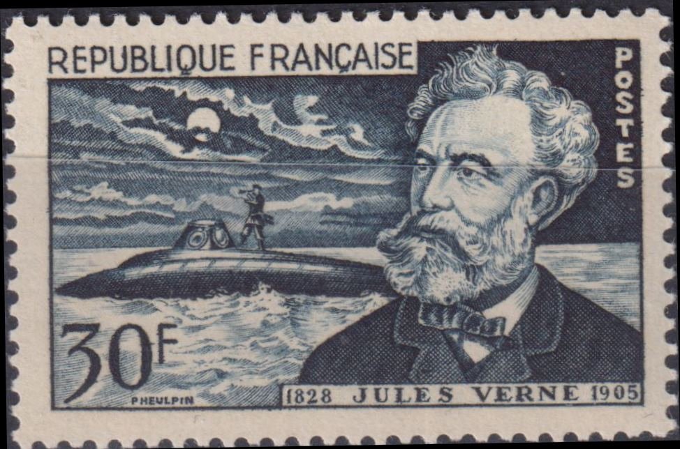 Timbre France 1955 n° 1026 – Jules Verne et le "Nautilus"