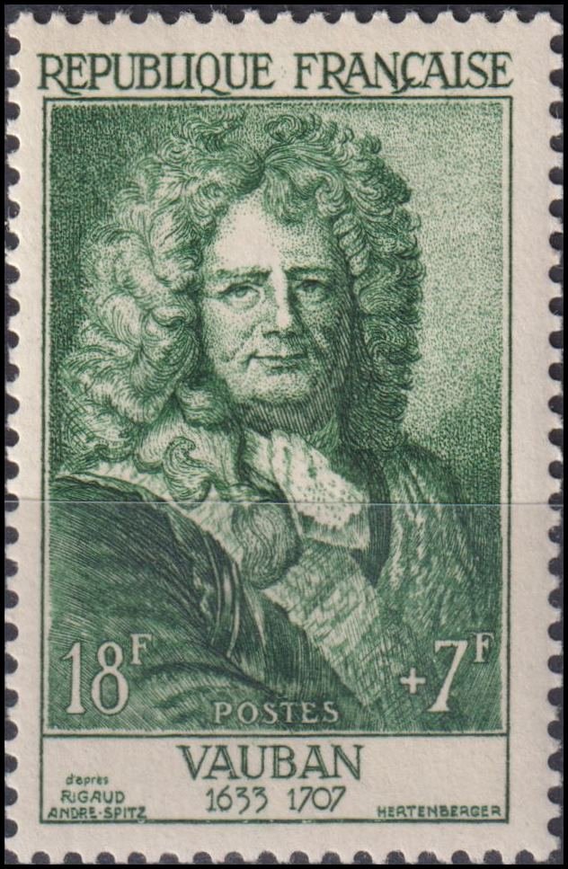 Timbre France 1955 n° 1029 – Sébastien Le Prestre de Vauban (1655-1707)