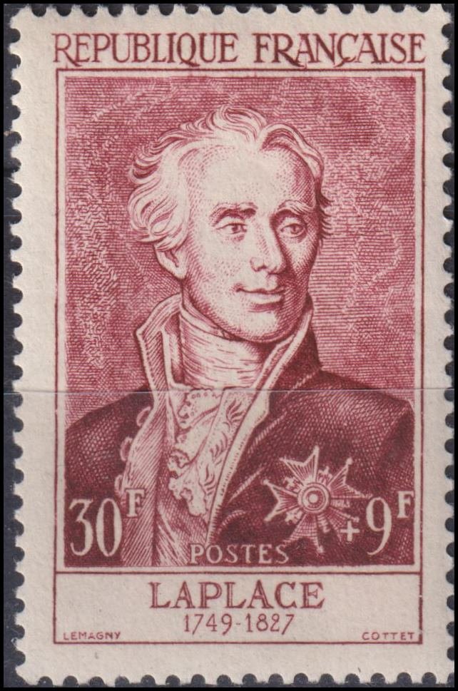 Timbre France 1955 n° 1031 – Pierre Simon, Marquis de Laplace (1749-1827)