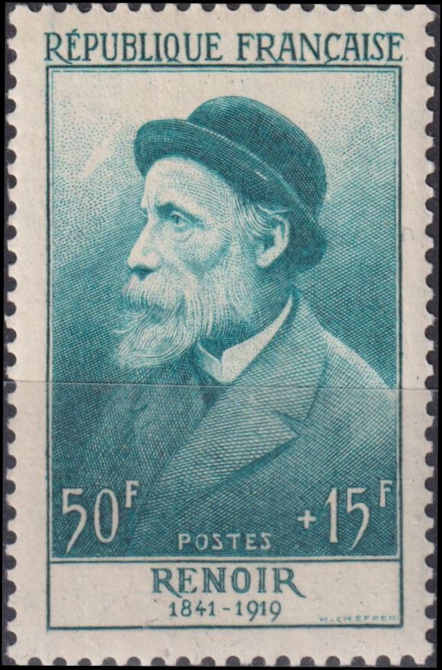 Timbre France 1955 n° 1032 – Pierre-Auguste Renoir (1841-1919)